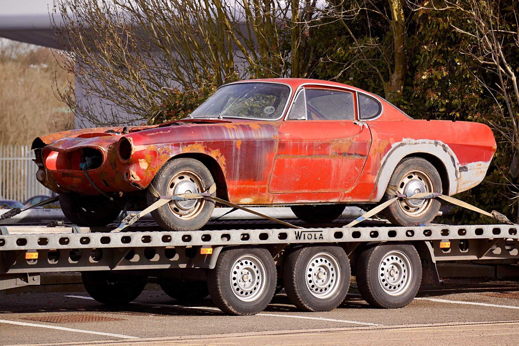 Car Being Towed With Vehicle Recovery Straps