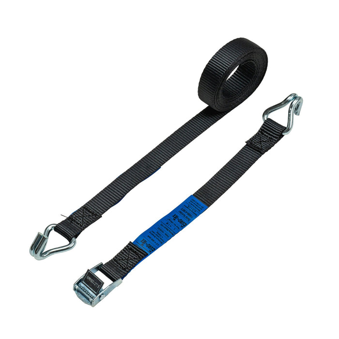 25mm Cam Buckle Strap, 250kg with Claw Hooks (Black)