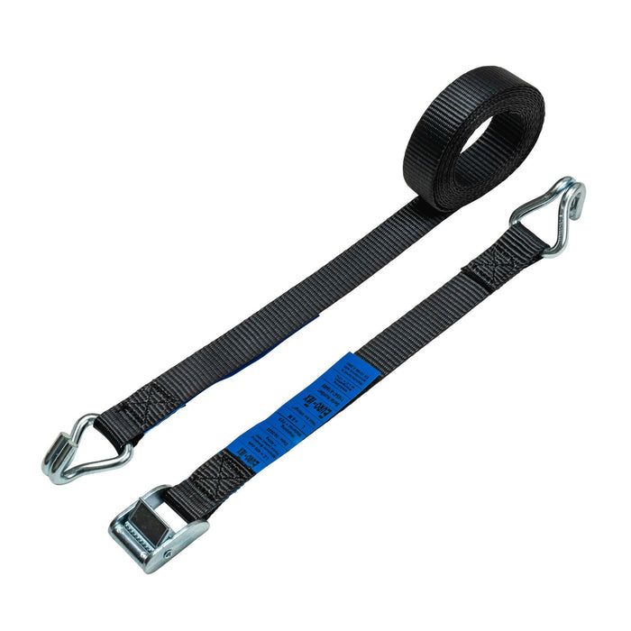 25mm Cam Buckle Strap, 400kg with Claw Hooks (Black)