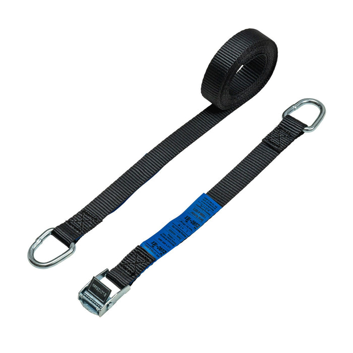 25mm Cam Buckle Strap, 250kg with D Rings (Black)