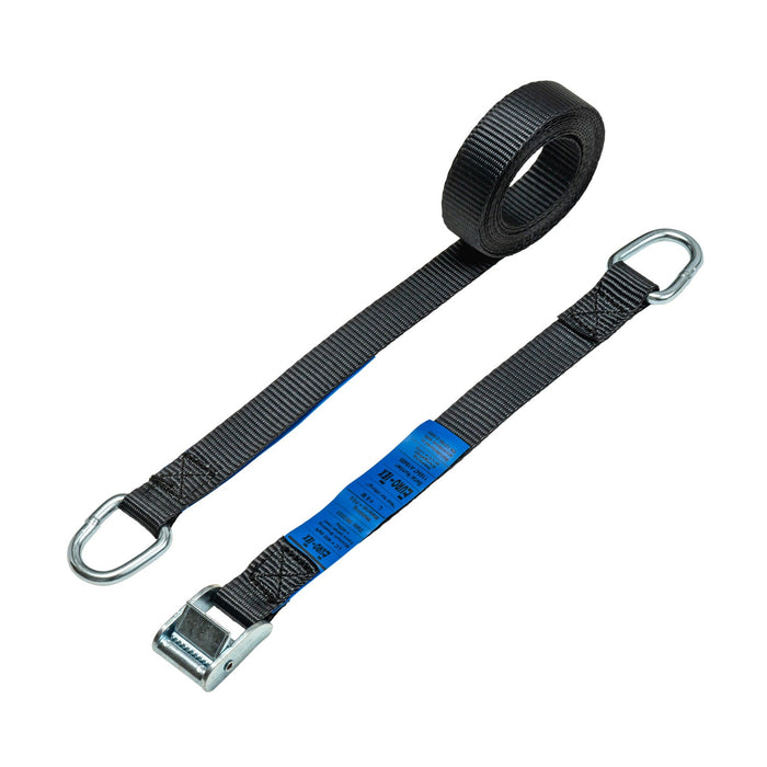 25mm Cam Buckle Strap, 400kg with D Rings (Black)