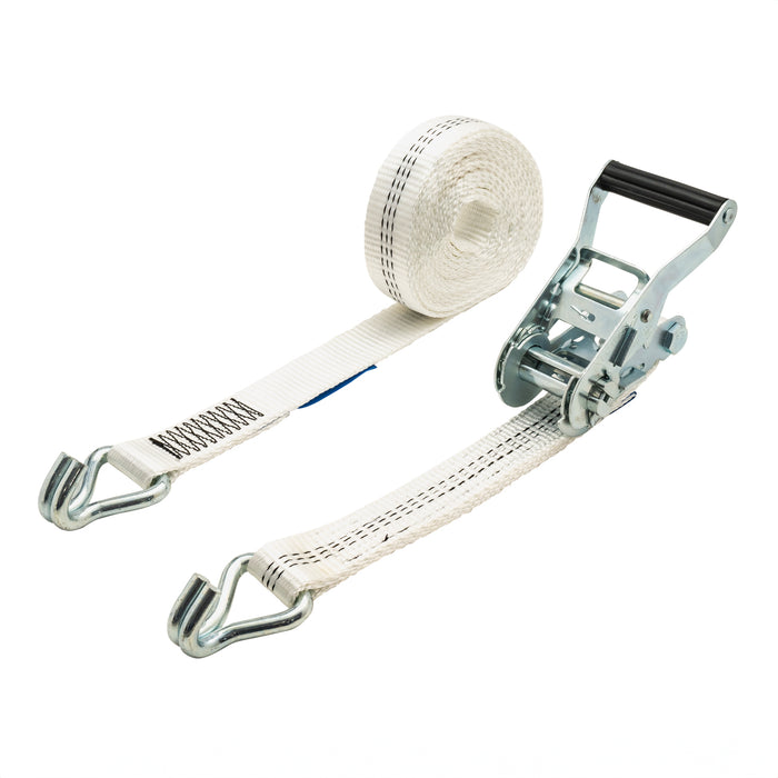 35mm Ratchet Strap, 3000kg with Claw Hooks (White)