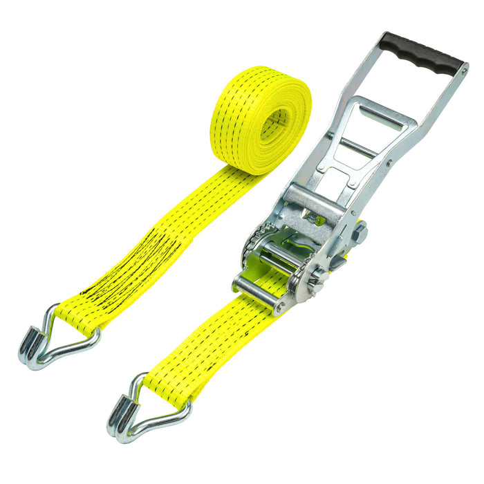 50mm ERGO Ratchet Strap, 5000kg with Claw Hooks - Hi-Viz